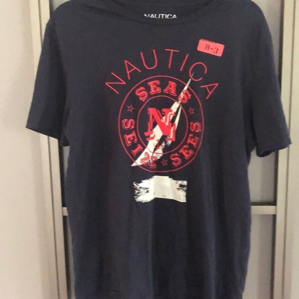 Nautica Navy Sees Nautical Shirt, Size M